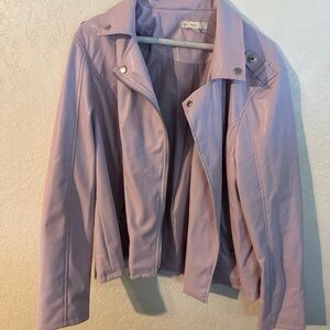 Lavender Faux Leather Jacket